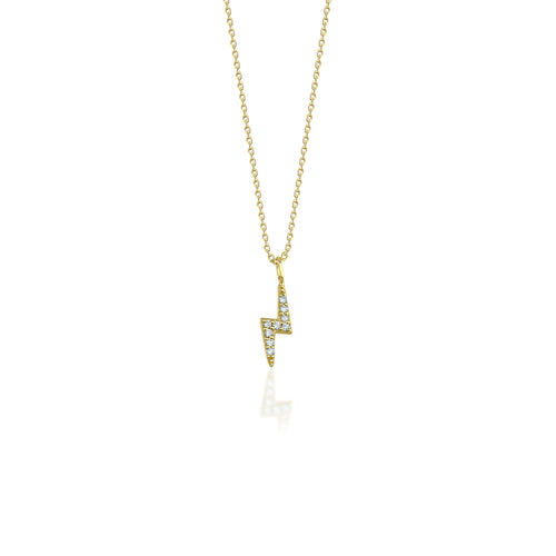 şimşek charm zirkon taşlı kolye