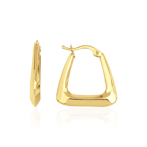 14 ayar altın u şeklinde kadın halka küpe