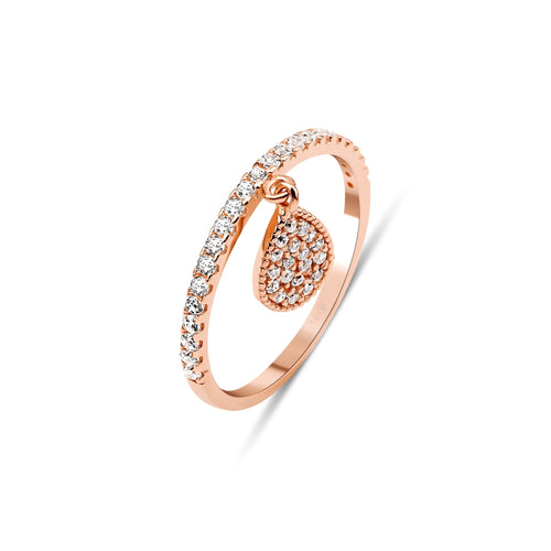 altın yarımtur damla ve göz yaşı charm rose