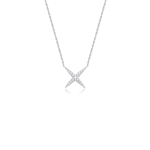 14 Ayar Altın Diamond X Kolye
