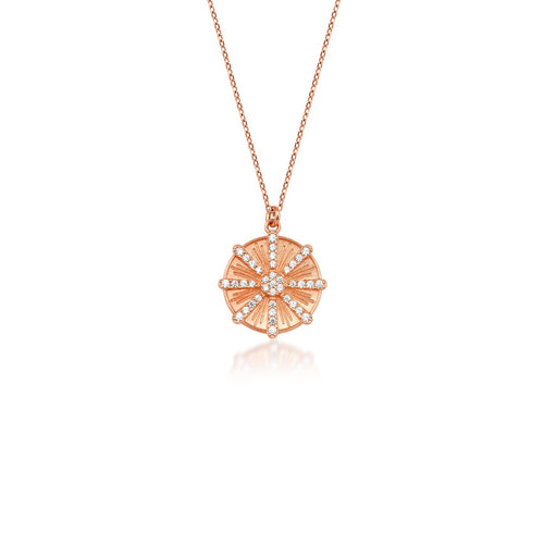 14 Ayar Altın Sun Ray Charm Kolye