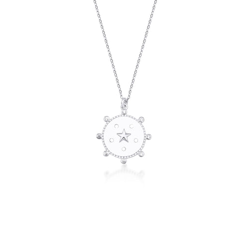 14 Ayar Altın Starry Night Medallion Kolye