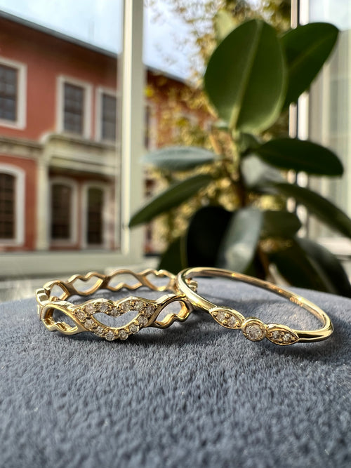14 Ayar Altın Minimalist Marquise Diamond Yüzük