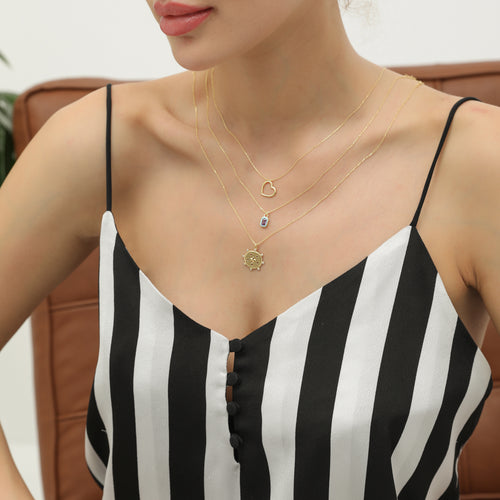 14 Ayar Altın Starry Night Medallion Kolye
