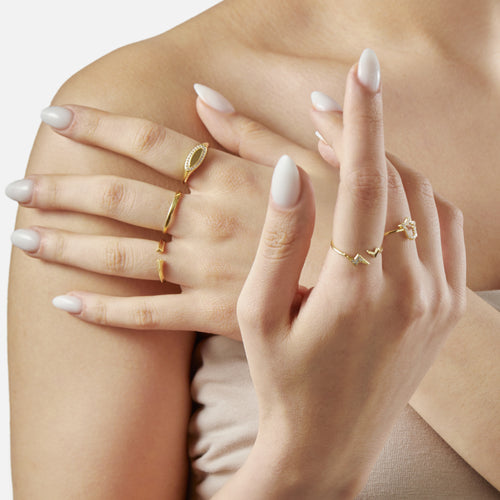 14 Ayar Altın Ivy Leaf Ring