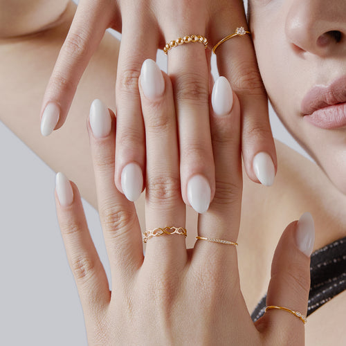 14 Ayar Altın Mini Axis Pave Diamond Yüzük