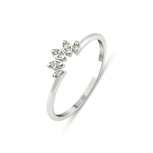 14 Ayar Altın Crown Curved Yüzük