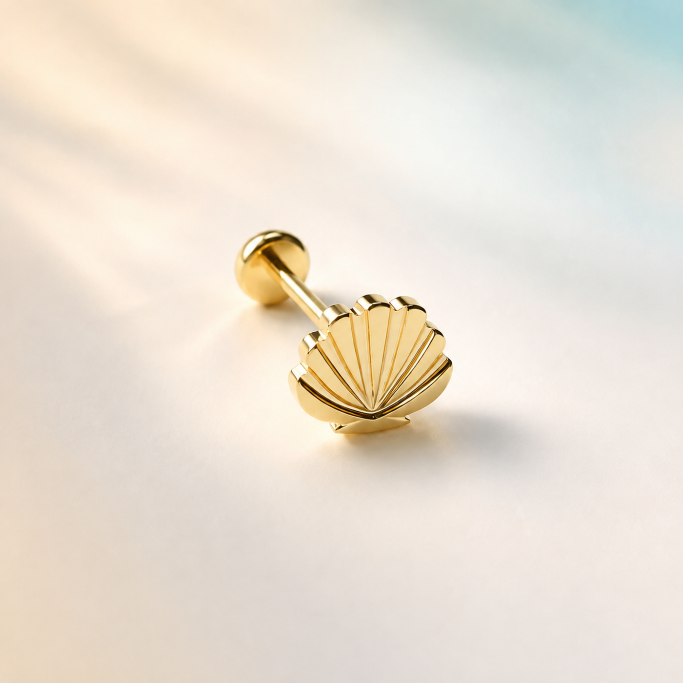 14 Ayar Altın Deniz Kabuğu Forward Helix Piercing