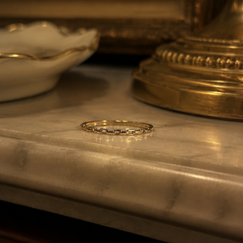 14K Ayar Altin Modern Zincir Tasarim Minimal Yuzuk  Knst