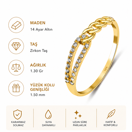 14_Ayar_Altin_Ask_Dugumu_Zincir_Baglantili_Yuzuk_Bilgiler