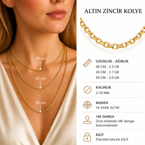 14 Ayar Altın Doç Zincir Kolye Ürün Bilglileri Detaylar