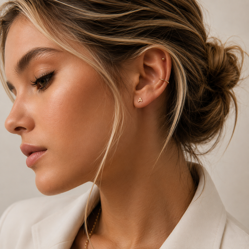 Harf Küpe Piercing Kombin