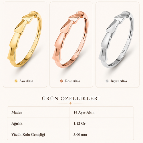 14 Ayar Altin Minimal Katmanli Yuzuk Özellikleri