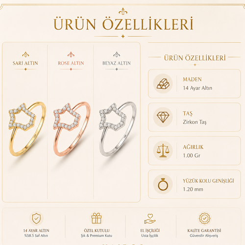 14 Ayar Altın Sarmaşık Yaprağı Figürlü Yüzük Özellikler