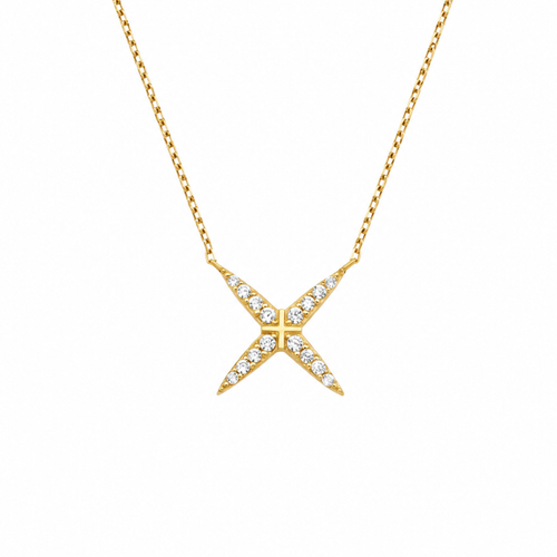 14 Ayar Altın X Kolye