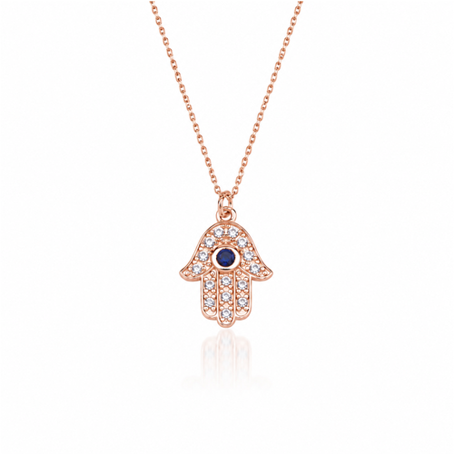 14 Ayar Rose Altın Hamsa Zincir Kolye