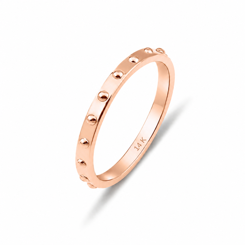 14 Ayar Rose Altin Mini Buton Yuzuk 