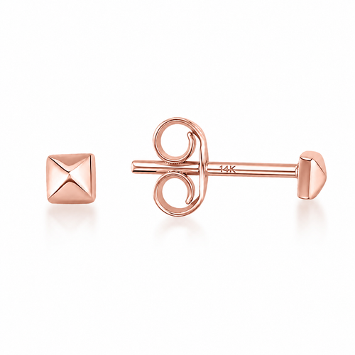14 Ayar Rose Altin Minimal Piramit Civi Kupe 