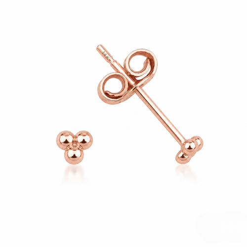 14 Ayar Rose Altın Minimal Topçuk Çivi Küpe