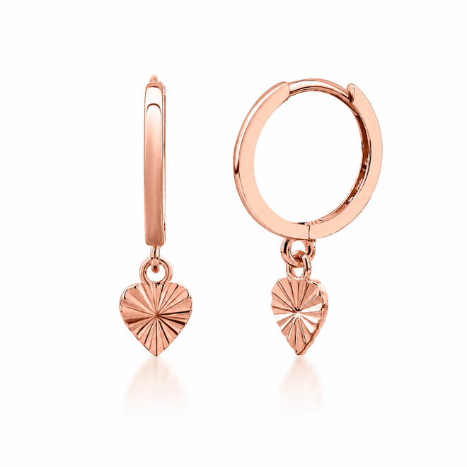 14 Ayar Rose Altın Retro Minimal Halka Küpe