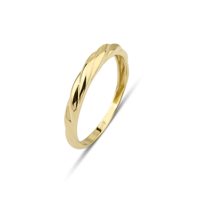 14 Ayar Altın Twisted Dome Yüzük 