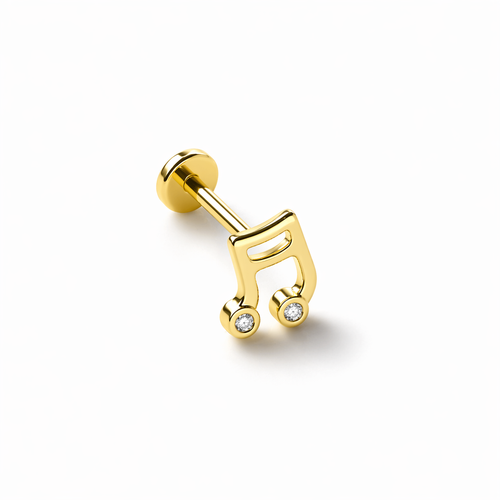 14 Ayar Altın Nota Piercing
