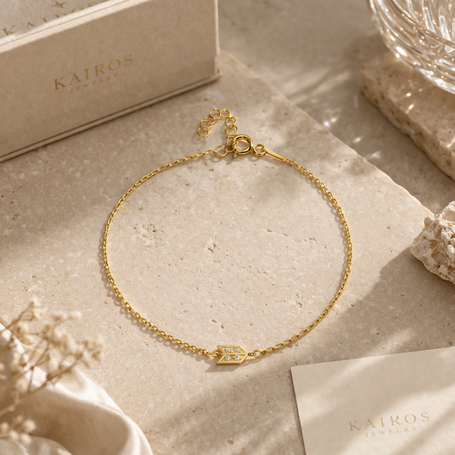 14 ayar altin ok bileklik