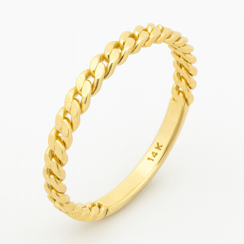 14 Ayar Altın Zincir Yüzük