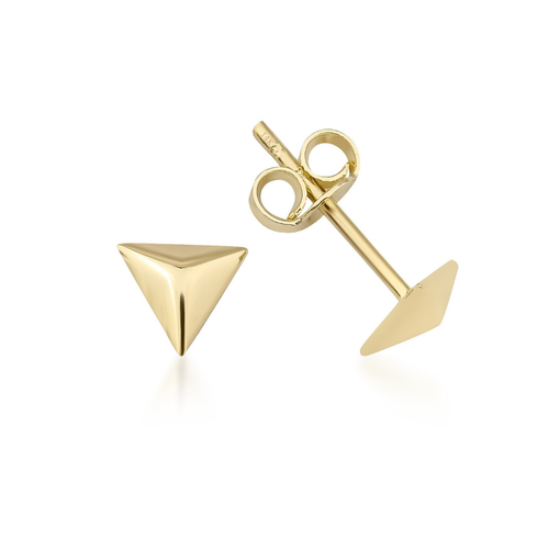 14 Ayar Altın Piramit Çivi Küpe