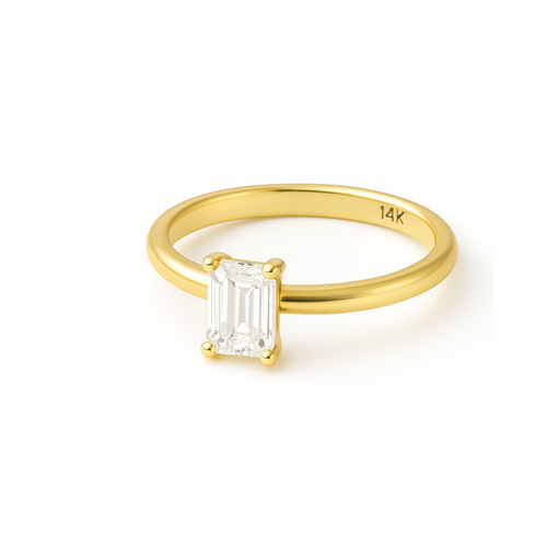 14 Ayar Altın Baget Tektaş Yüzük