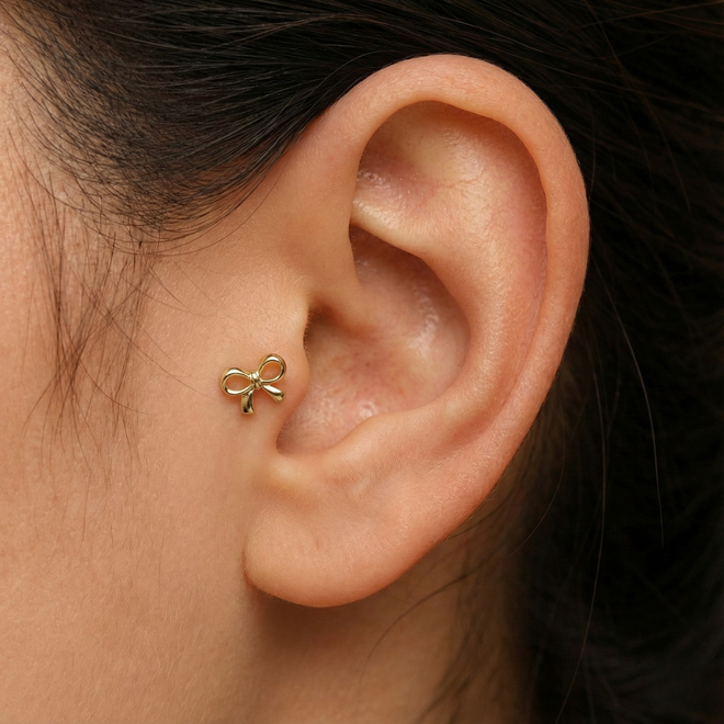 14 Ayar Altın Kurdele Piercing