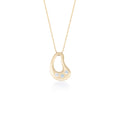 14 Ayar Altın Blue Topaz Tasarım Damla Kolye