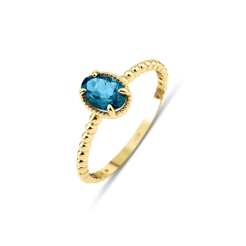 14 ayar altın London Blue topaz beaded