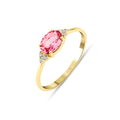 0.042 Karat Pırlantalı Doğal Oval Pembe Turmalin Yüzük