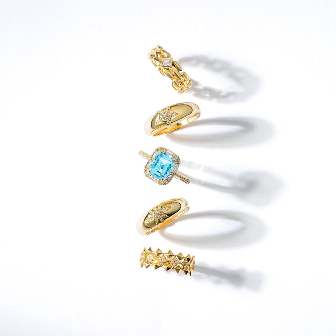 14 ayar altın star gold dome yüzük konsept çekim