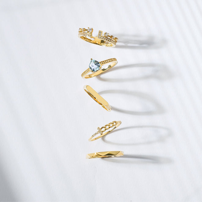 tamtur baget çift sıra açık 14 ayar altın yüzük stüdyo