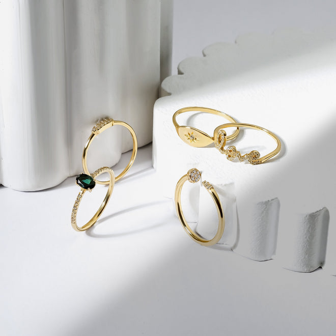 14 ayar altın pare love yüzük kombin stüdyo