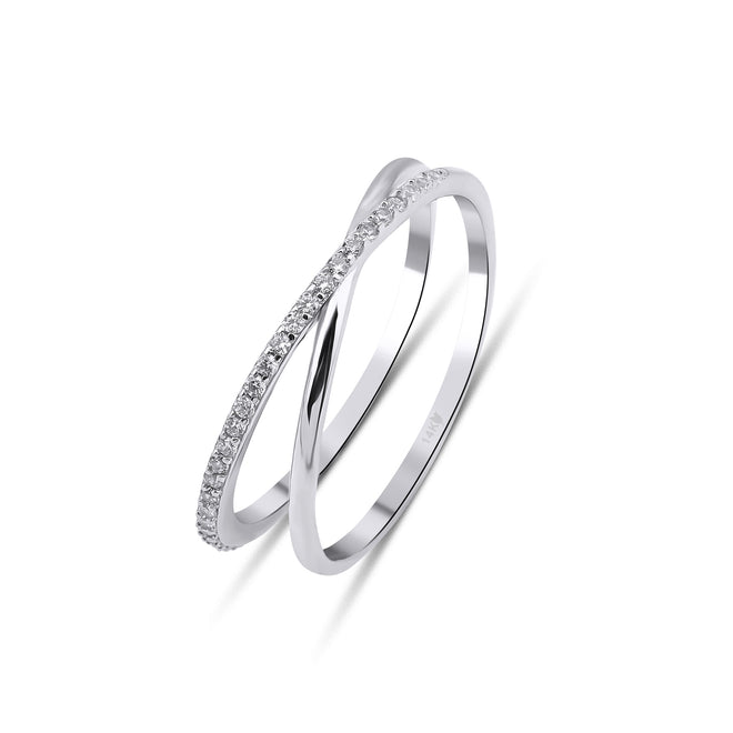 beyaz altın cross x kadın yüzük