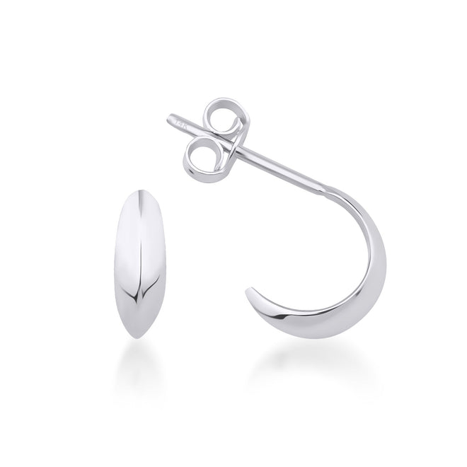 14 ayar beyaz altın mini halka çivi küpe