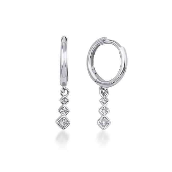 beyaz altın çizgisel küpe