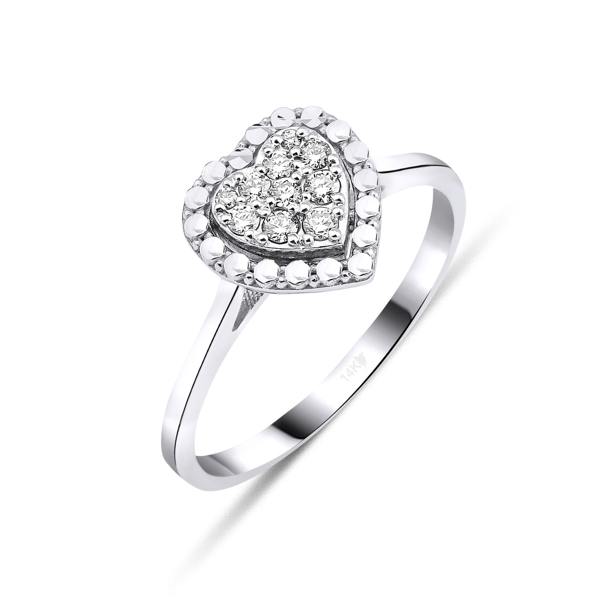 0.158 Karat Romantik Kalp Pırlanta Yüzük