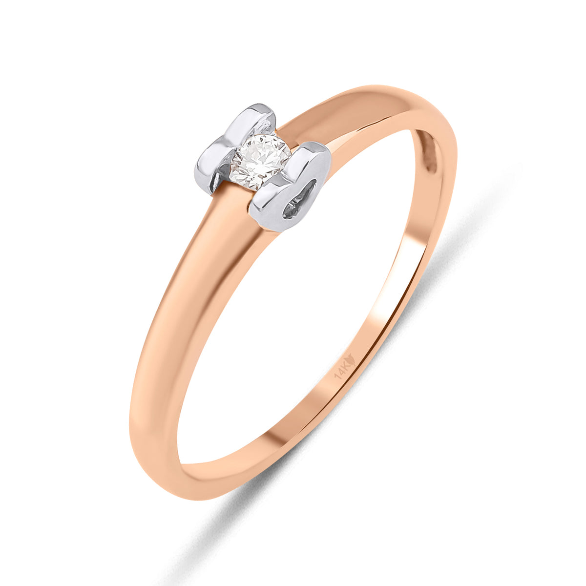 0.060 Karat Elegant Tektaş Kalp Pırlanta Yüzük
