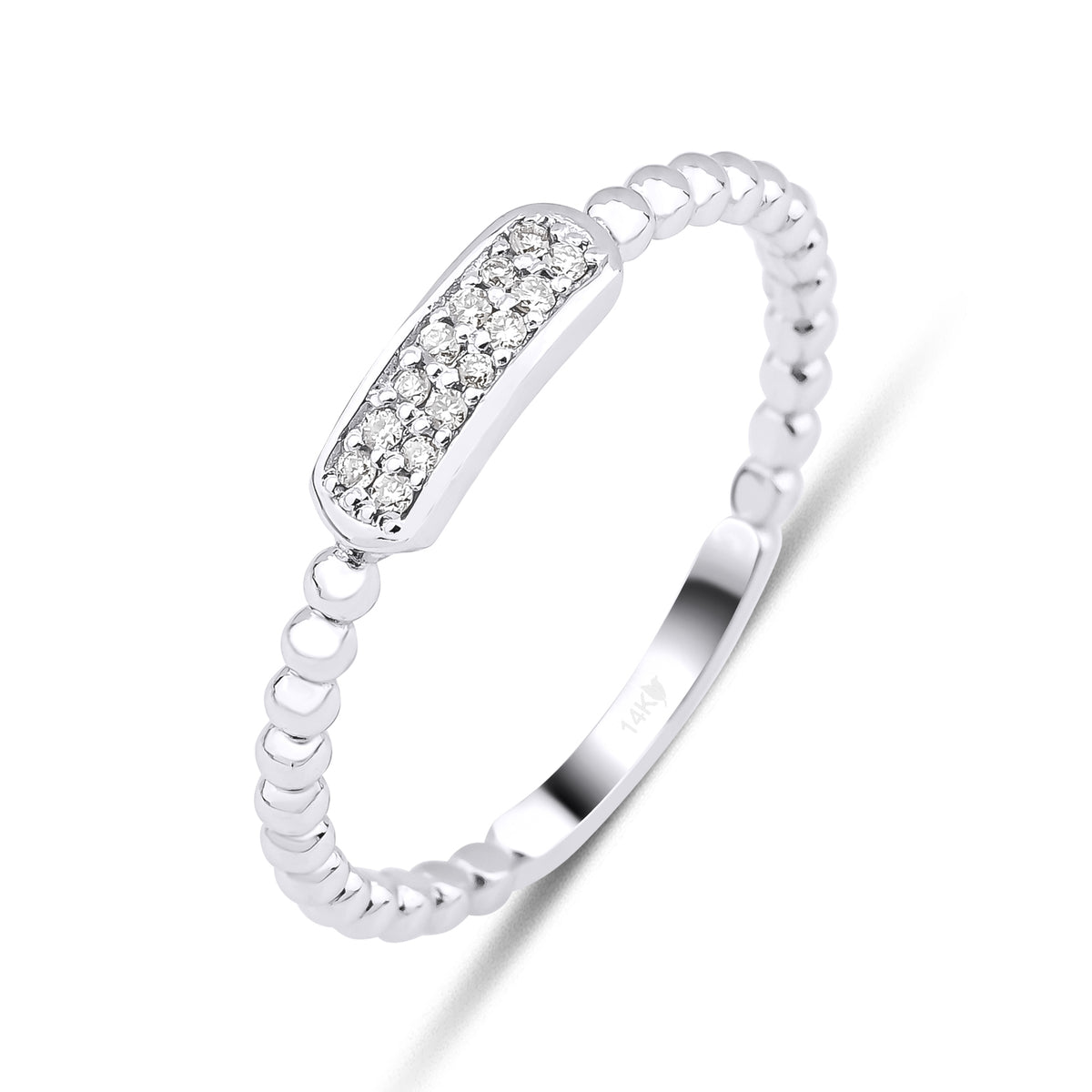 0.064 Karat Pırlanta Taşlı Minimal Topçuk Yüzük