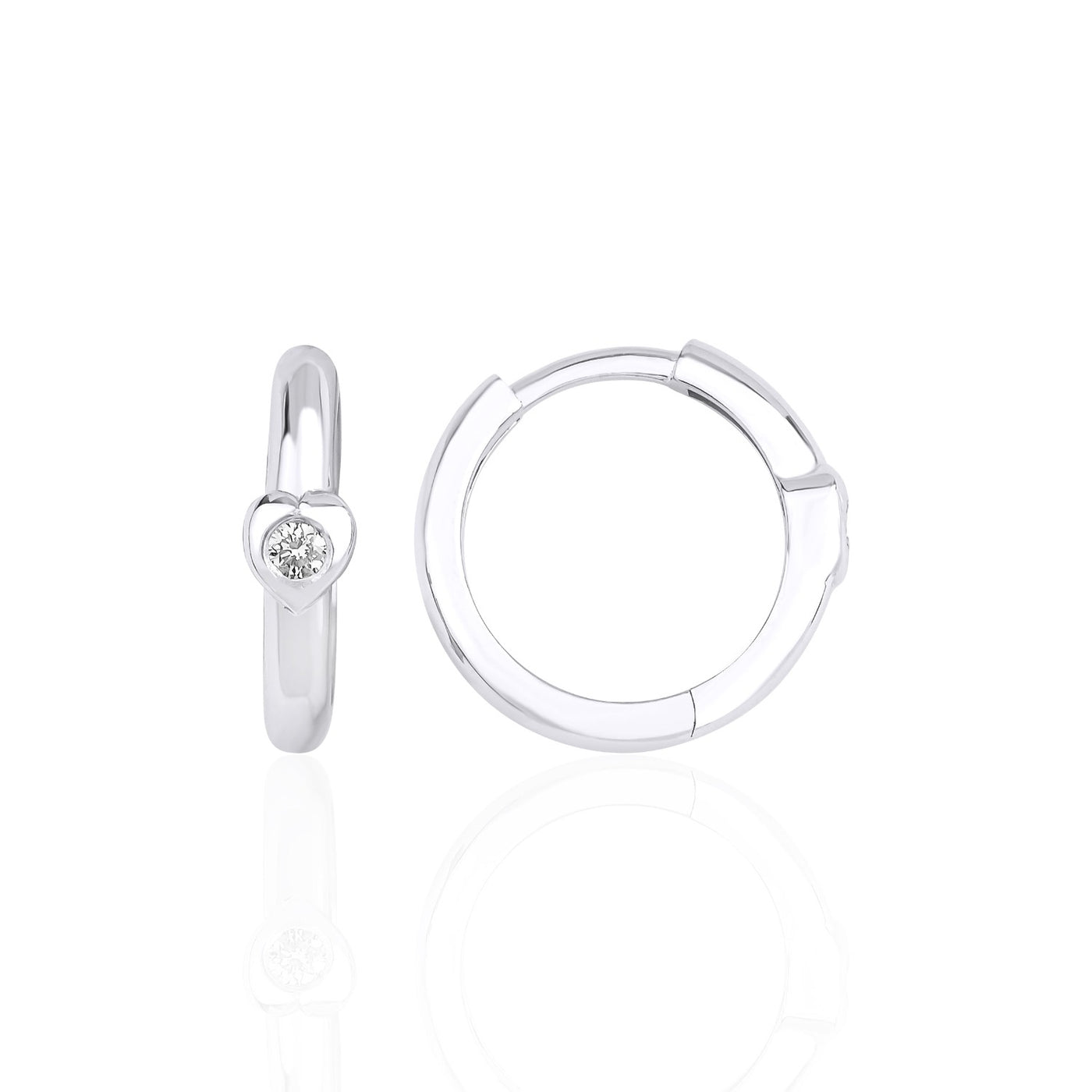 0.043 Karat Mini Kalp Figürlü Pırlanta Küpe