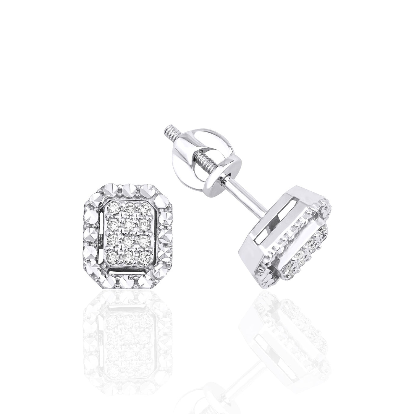 0.10 Karat Modern Baget Pırlanta Küpe