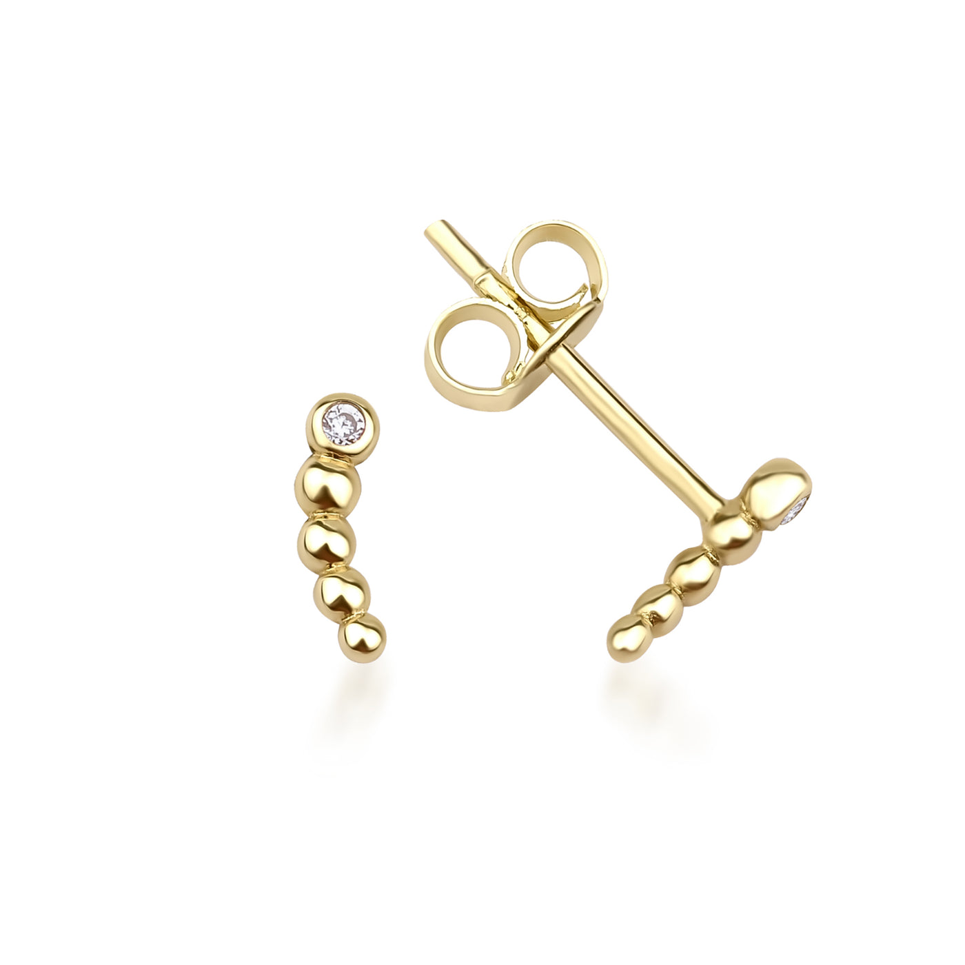 0.14 Karat Pırlanta Minimal Çivi Küpe