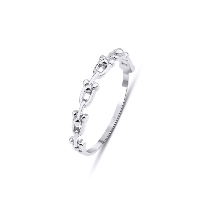 beyaz altın link zincir yüzük