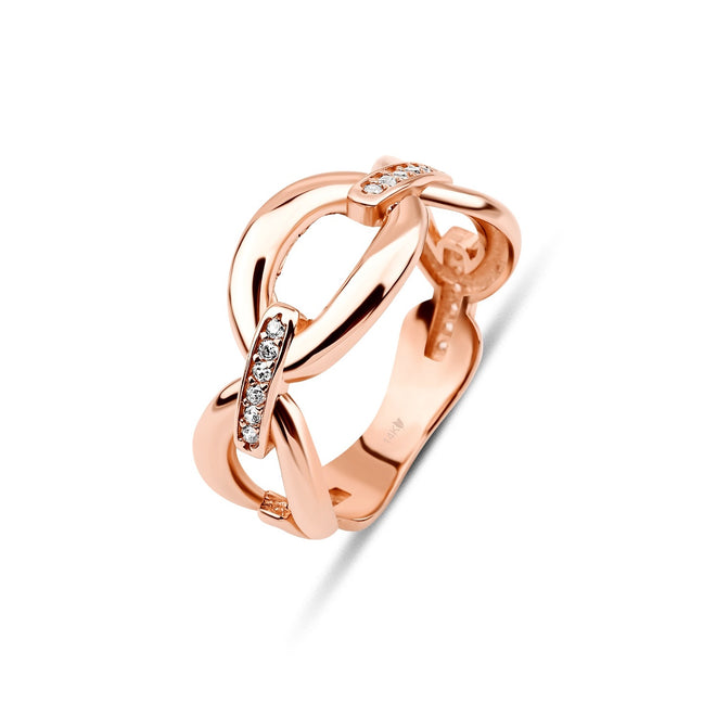 rose altın kalın zincir yüzük