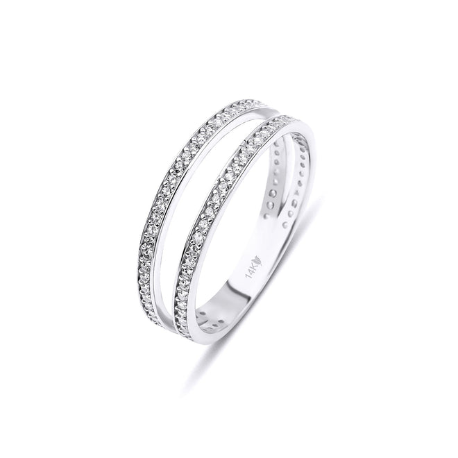 beyaz altın çift sıra görünümlü kadın yüzü