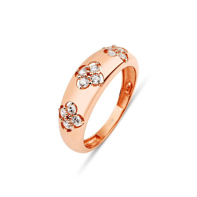 4 yapraklı yonca rose kalın yüzük